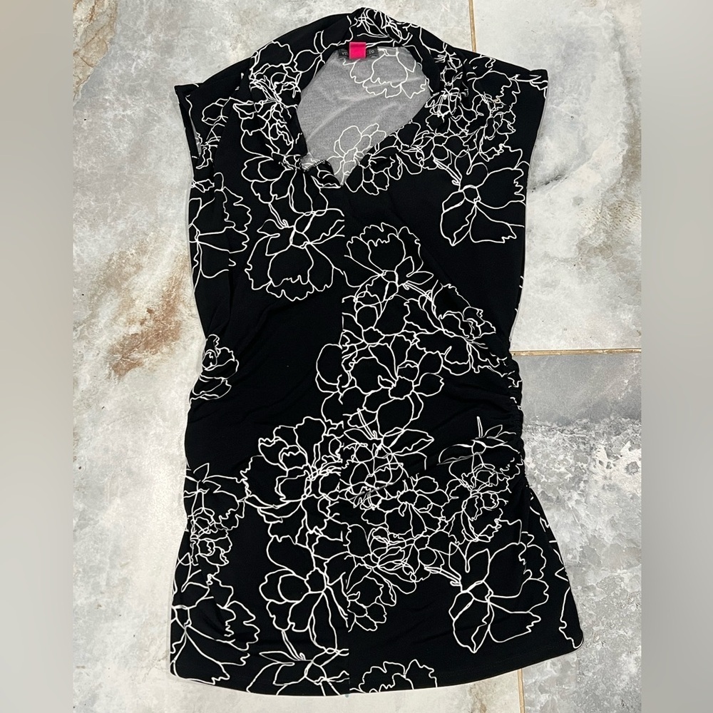 Vince Camuto Monochrome Floral Dress - Picture 1 of 3